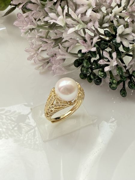 淡水珍珠戒指-華麗蕾絲款#rfp0513 