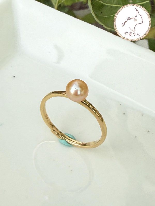 粉色系珍珠戒指#rfp0821 輕珠寶戒指,珍珠戒指,淡水珍珠戒指