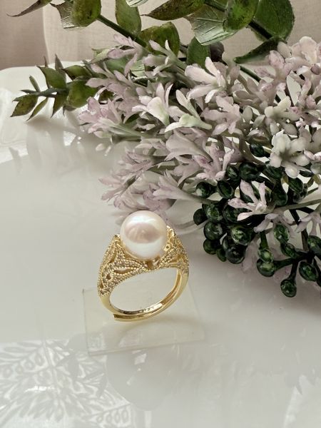 淡水珍珠戒指-華麗蕾絲款#rfp0513 