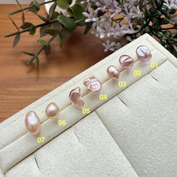 淡水珍珠-單支素耳釘#e0812 