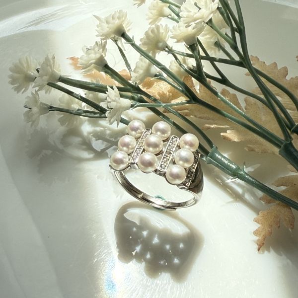 淡水AK珍珠戒指-多珠款#rpe0905 