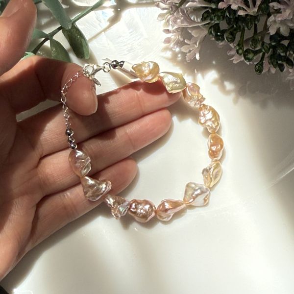 精品粉銀子手鍊02230S 