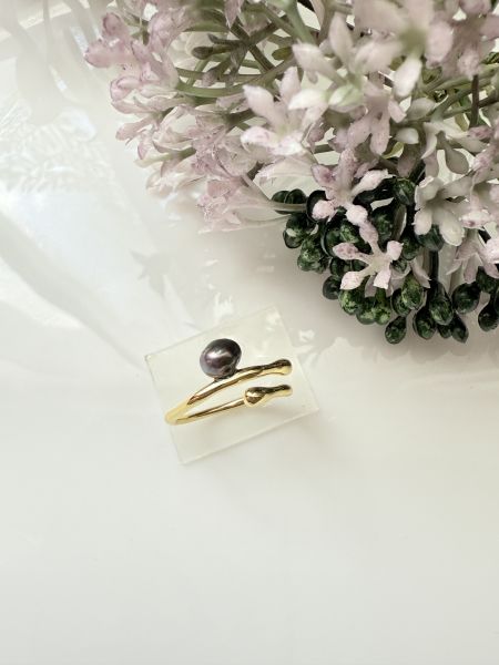 稀少海水Keshi珍珠戒指-簡約款#sfp0505 