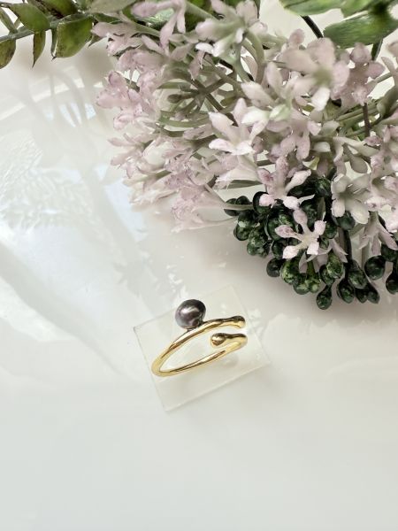 稀少海水Keshi珍珠戒指-簡約款#sfp0505 