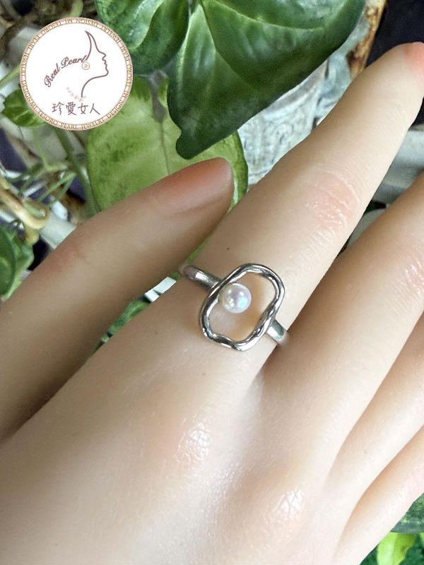 日常簡約款-天然淡水AK珍珠戒指#rfp0830 