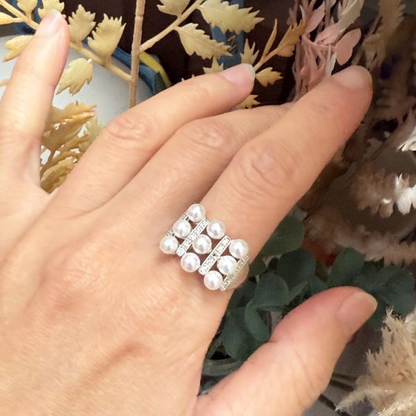 淡水AK珍珠戒指-多珠款#rpe0905 