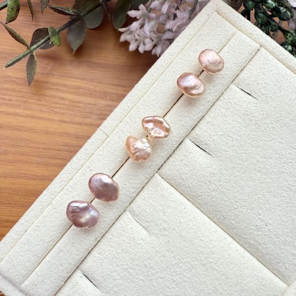 淡水珍珠-特色花瓣耳釘#e0814 