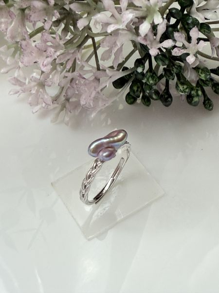 淡水珍珠戒指-金屬牛油果色#rfp0911 