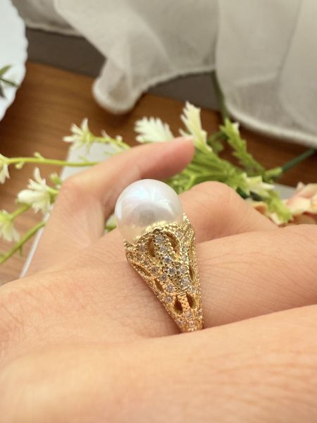 淡水珍珠戒指-華麗蕾絲款#rfp0513 