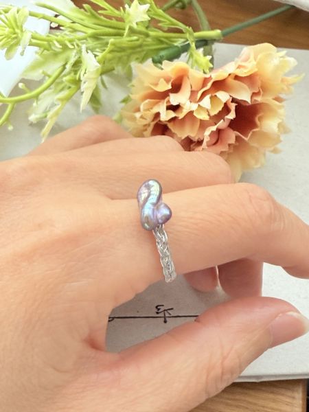 淡水珍珠戒指-金屬牛油果色#rfp0911 