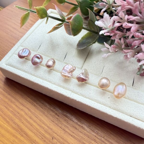 淡水珍珠-單支素耳釘#e0812 