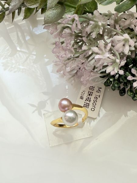 珍珠戒指-雙珠款#rfp0620 