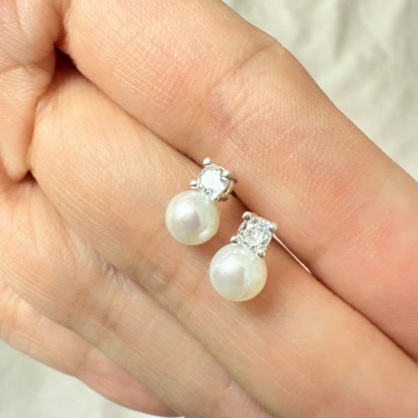 精選AK珍珠耳釘#e0802 