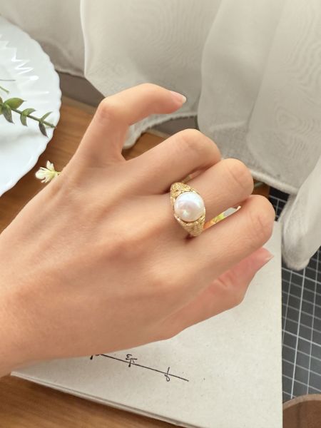 淡水珍珠戒指-華麗蕾絲款#rfp0513 