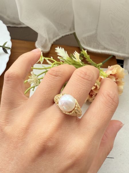 淡水珍珠戒指-華麗蕾絲款#rfp0513 