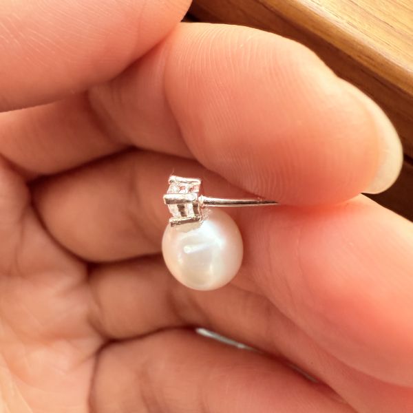 極光珍珠耳釘#e0803 