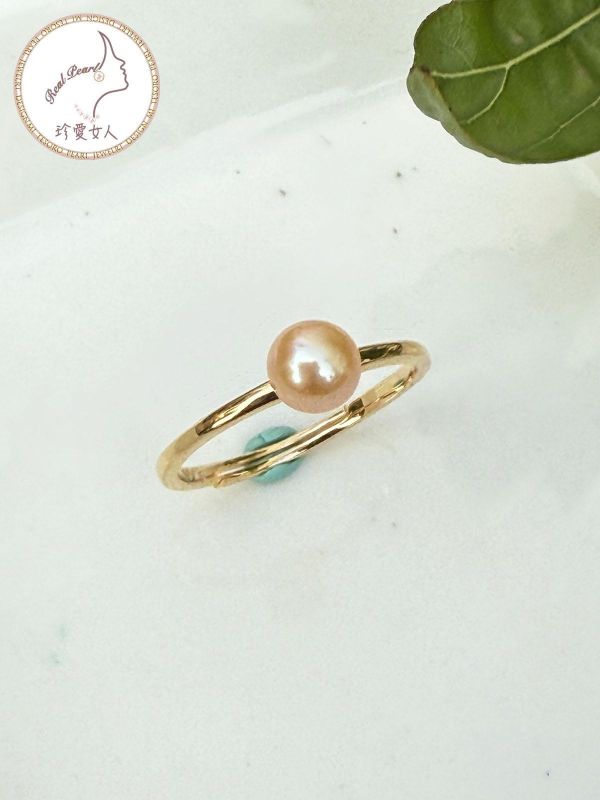 粉色系珍珠戒指#rfp0821 輕珠寶戒指,珍珠戒指,淡水珍珠戒指