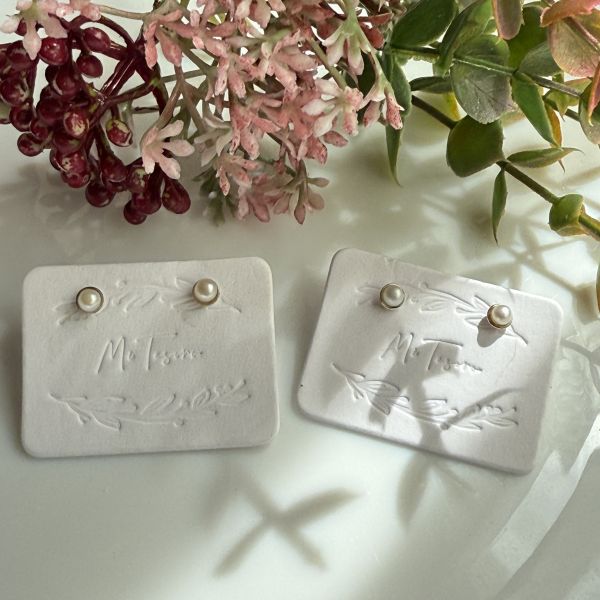 手作白系3mm珍珠耳釘 珍珠耳釘, pearl Earrings