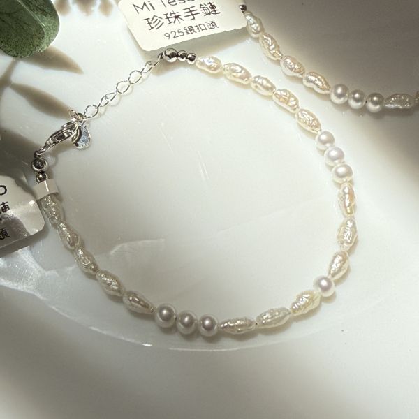 淡水野生無核珍珠手鍊158 