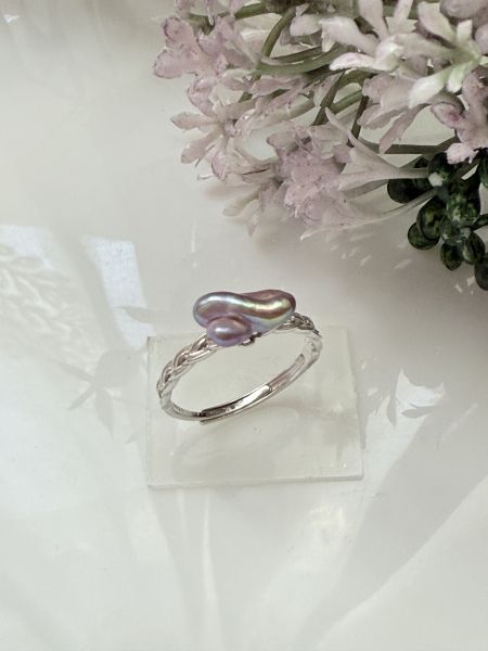 淡水珍珠戒指-金屬牛油果色#rfp0911 