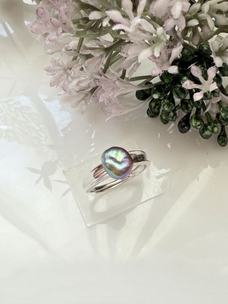 淡水珍珠戒指-金屬牛油果色#rfp0503 