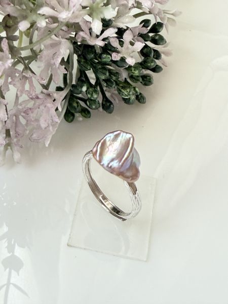 淡水珍珠戒指-稀有金屬色花瓣#PFL8113 