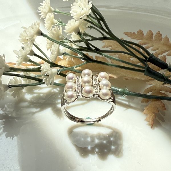 淡水AK珍珠戒指-多珠款#rpe0905 