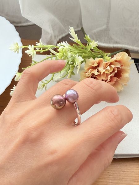 淡水珍珠戒指-雙珠款#rfp0601 