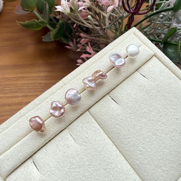 淡水珍珠-單支素耳釘#e0813 