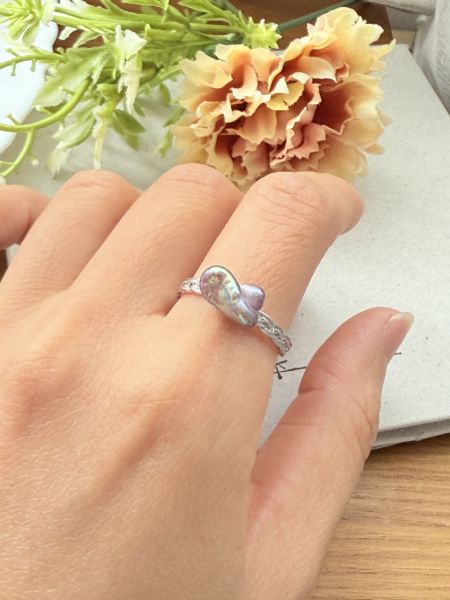 淡水珍珠戒指-金屬牛油果色#rfp0911 