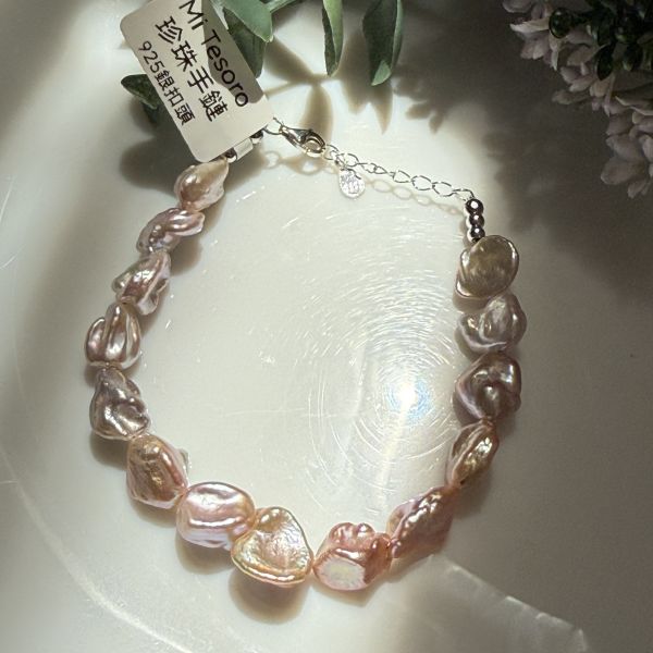 精品粉銀子手鍊02230L 