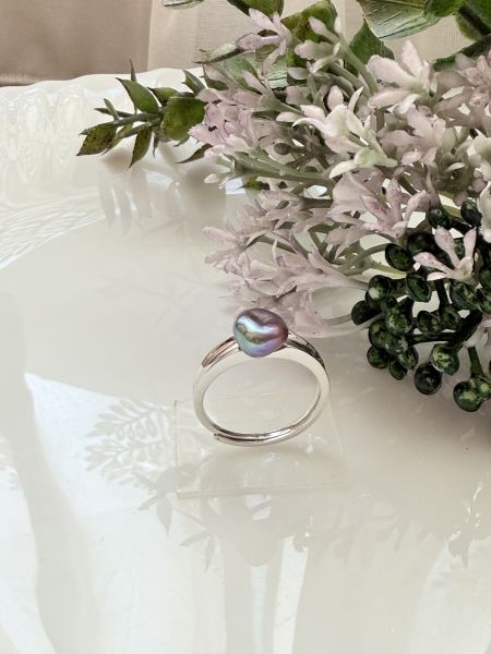 淡水珍珠戒指-金屬牛油果色#rfp0503 