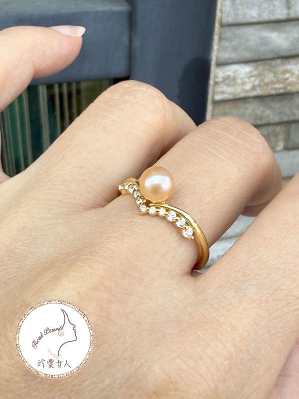 日式輕珠寶設計款戒指#rfp0839 輕珠寶戒指,珍珠戒指,淡水珍珠戒指