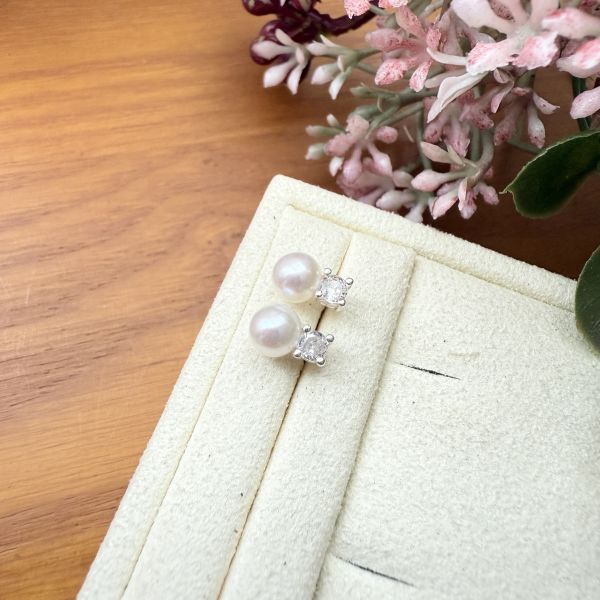 精選AK珍珠耳釘#e0802 