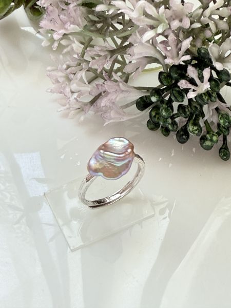 淡水珍珠戒指-稀有金屬色花瓣#PFL8113 