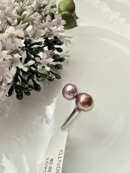 淡水珍珠戒指-雙珠款#rfp0601 