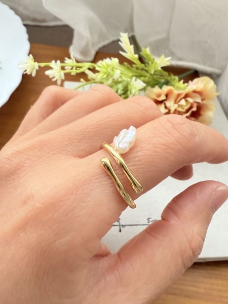 淡水珍珠戒指-簡約款#rfp0324 