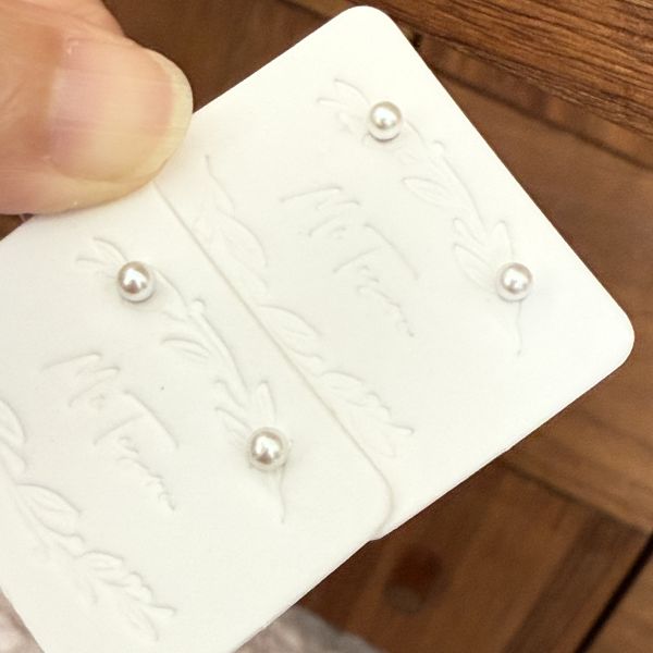 精選白系3mm珍珠耳釘 珍珠耳釘, pearl Earrings