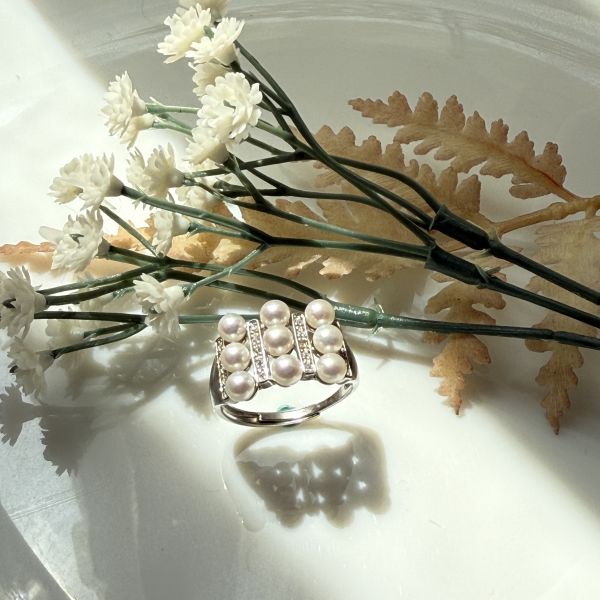 淡水AK珍珠戒指-多珠款#rpe0905 