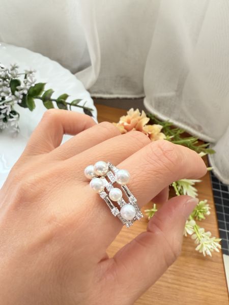 淡水AK珍珠戒指-多珠款#rfp0502 