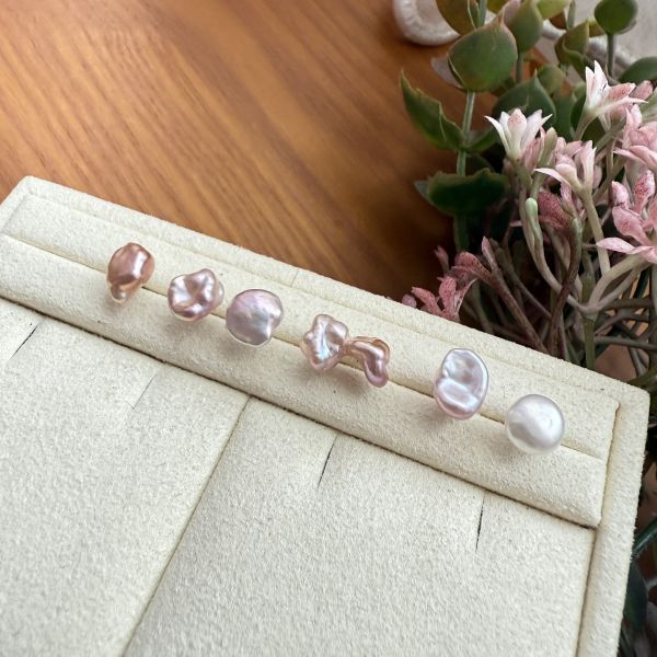 淡水珍珠-單支素耳釘#e0813 