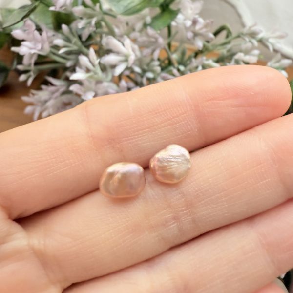 淡水珍珠-特色花瓣耳釘#e0814 