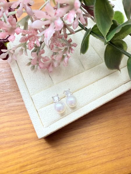 精選AK珍珠耳釘#e0802 