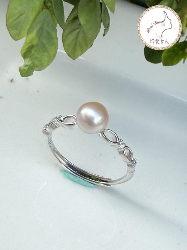 粉色系珍珠戒指#rfp0826 輕珠寶戒指,珍珠戒指,淡水珍珠戒指