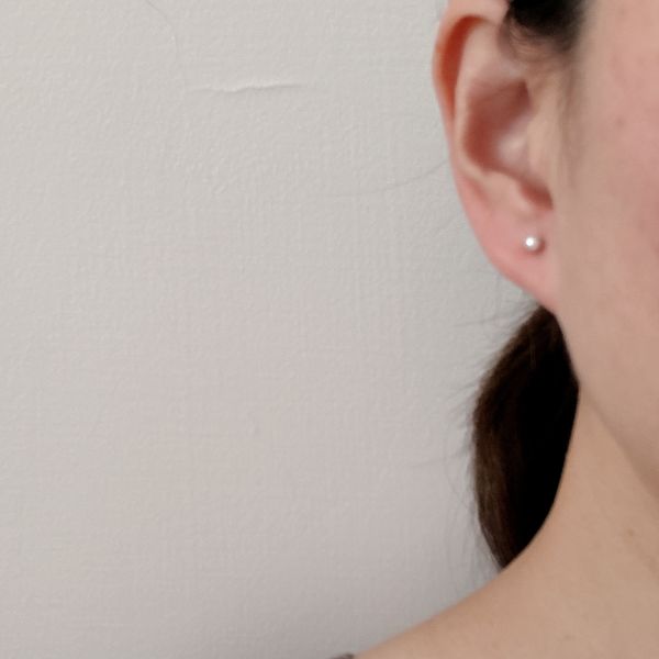 精選白系3mm珍珠耳釘 珍珠耳釘, pearl Earrings