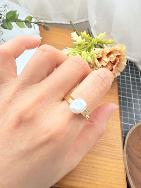 淡水珍珠戒指-個性款#rpe0912 