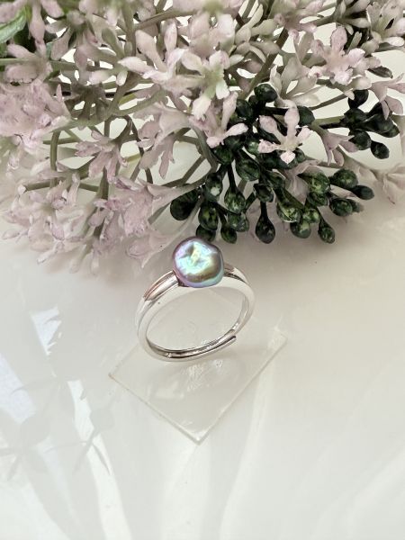 淡水珍珠戒指-金屬牛油果色#rfp0503 