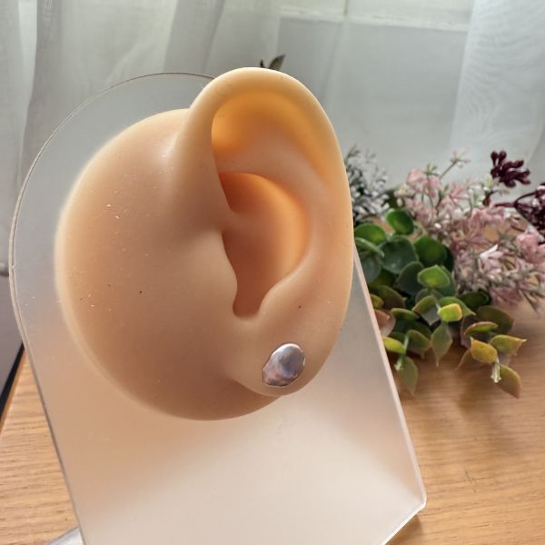 淡水珍珠-特色花瓣耳釘#e0814 