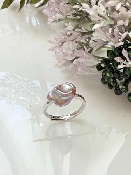 淡水珍珠戒指-稀有金屬色花瓣#PFL8113 