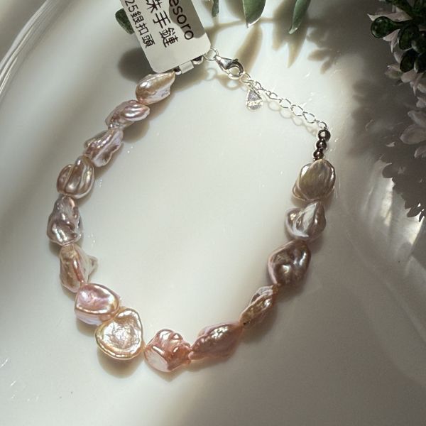 精品粉銀子手鍊02230L 